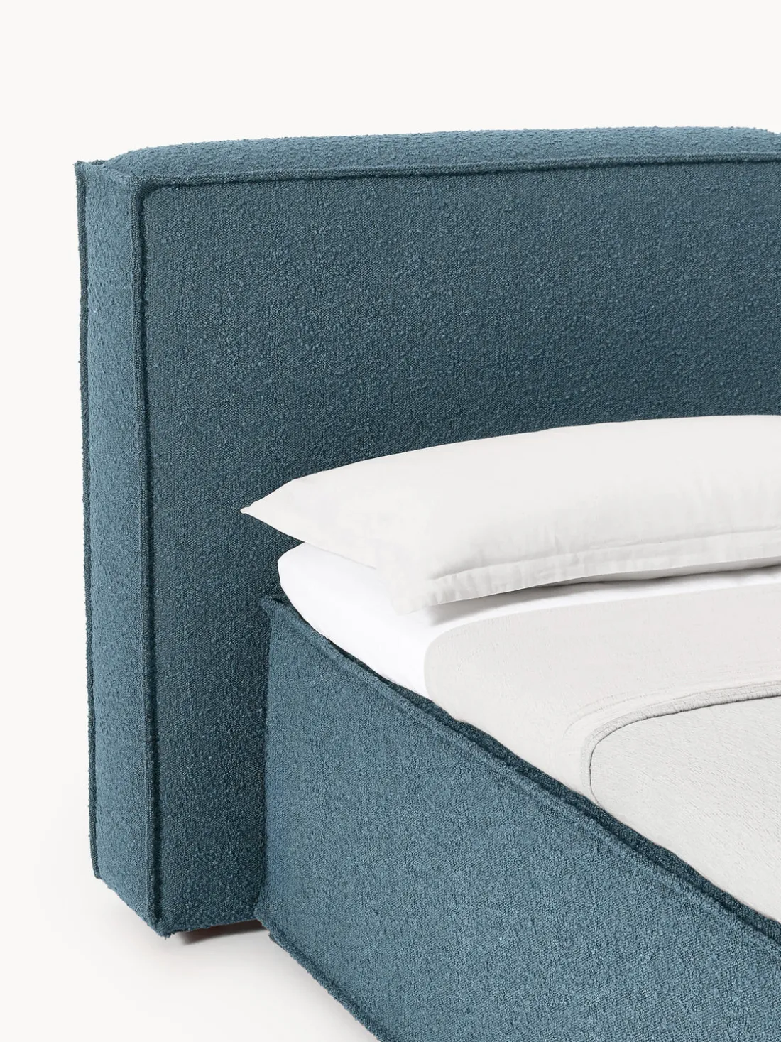 Cama continental en tejido bouclé Lennon