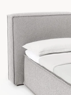 Cama continental en tejido bouclé Lennon