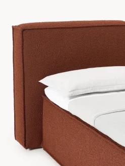 Cama continental en tejido bouclé Lennon