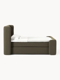 Cama continental en tejido bouclé Perla