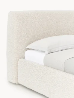 Cama individual en tejido bouclé con espacio de almacenamiento Cloud