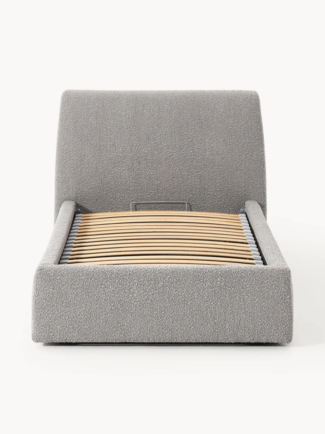 Cama individual en tejido bouclé con espacio de almacenamiento Cloud