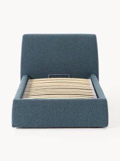 Cama individual en tejido bouclé con espacio de almacenamiento Cloud