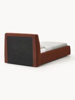 Cama individual en tejido bouclé con espacio de almacenamiento Cloud