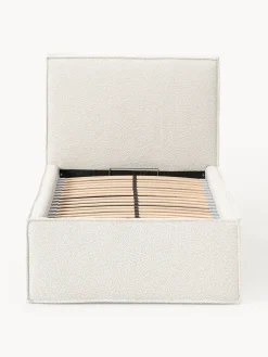 Cama individual tapizada en tejido bouclé con espacio de almacenamiento Dream