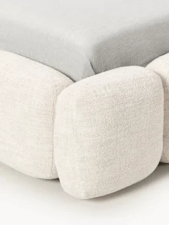 Cama individual tapizada en borreguillo bouclé Tayla