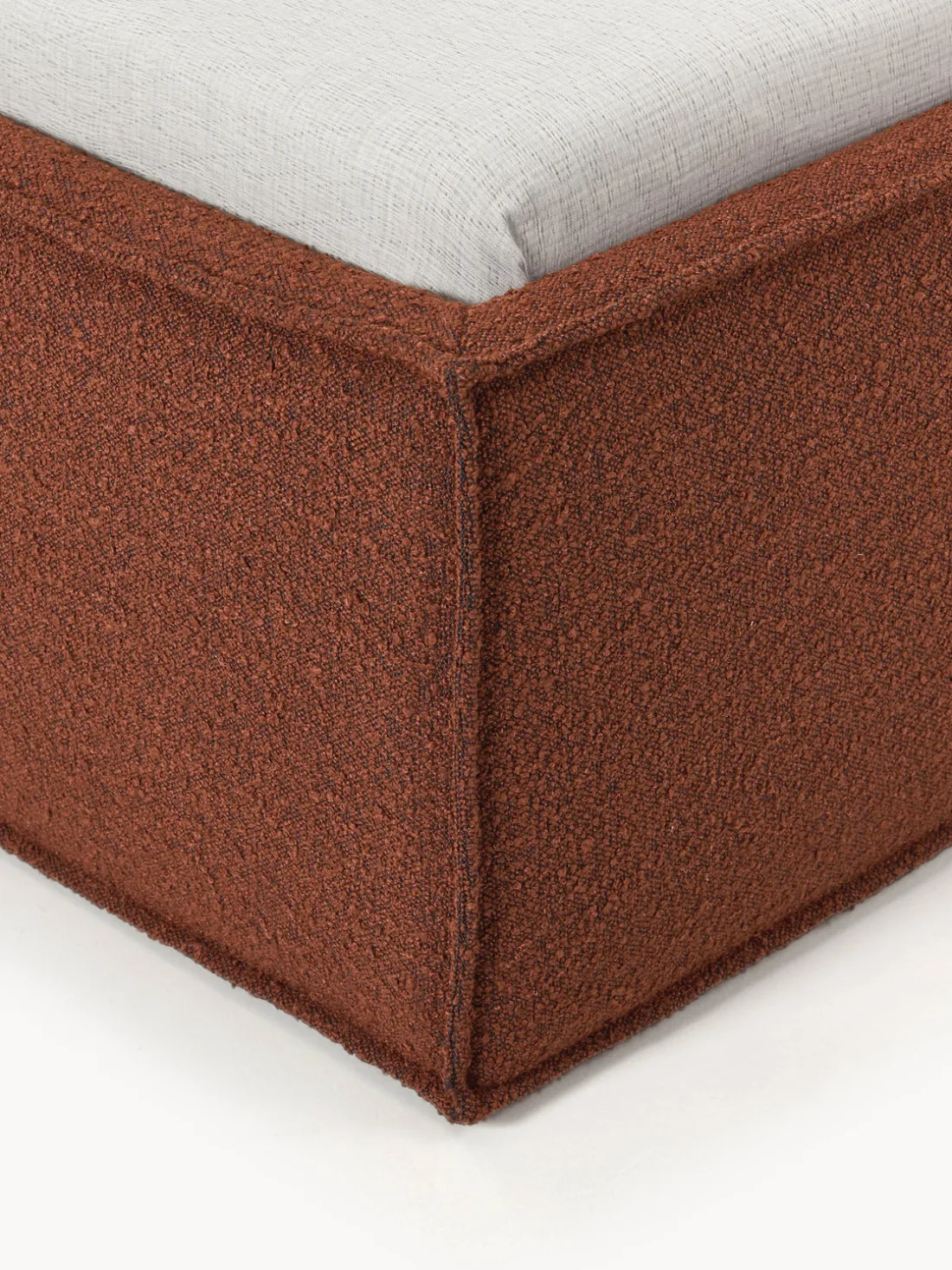 Cama individual tapizada en tejido bouclé con espacio de almacenamiento Dream