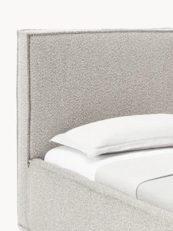 Cama individual tapizada en tejido bouclé con espacio de almacenamiento Dream