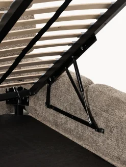 Cama individual tapizada en borreguillo bouclé con espacio de almacenamiento Tayla