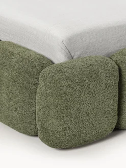 Cama individual tapizada en borreguillo bouclé Tayla