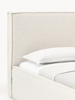 Cama individual tapizada en tejido bouclé Dream