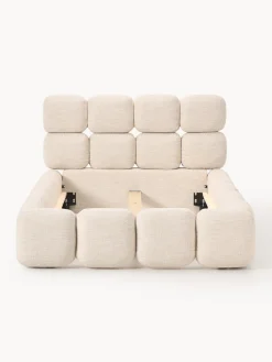 Cama individual tapizada en borreguillo bouclé Tayla