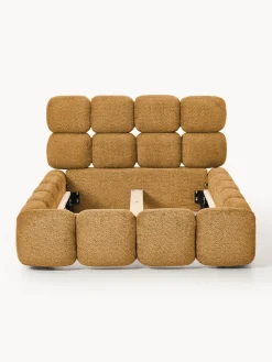 Cama individual tapizada en borreguillo bouclé Tayla