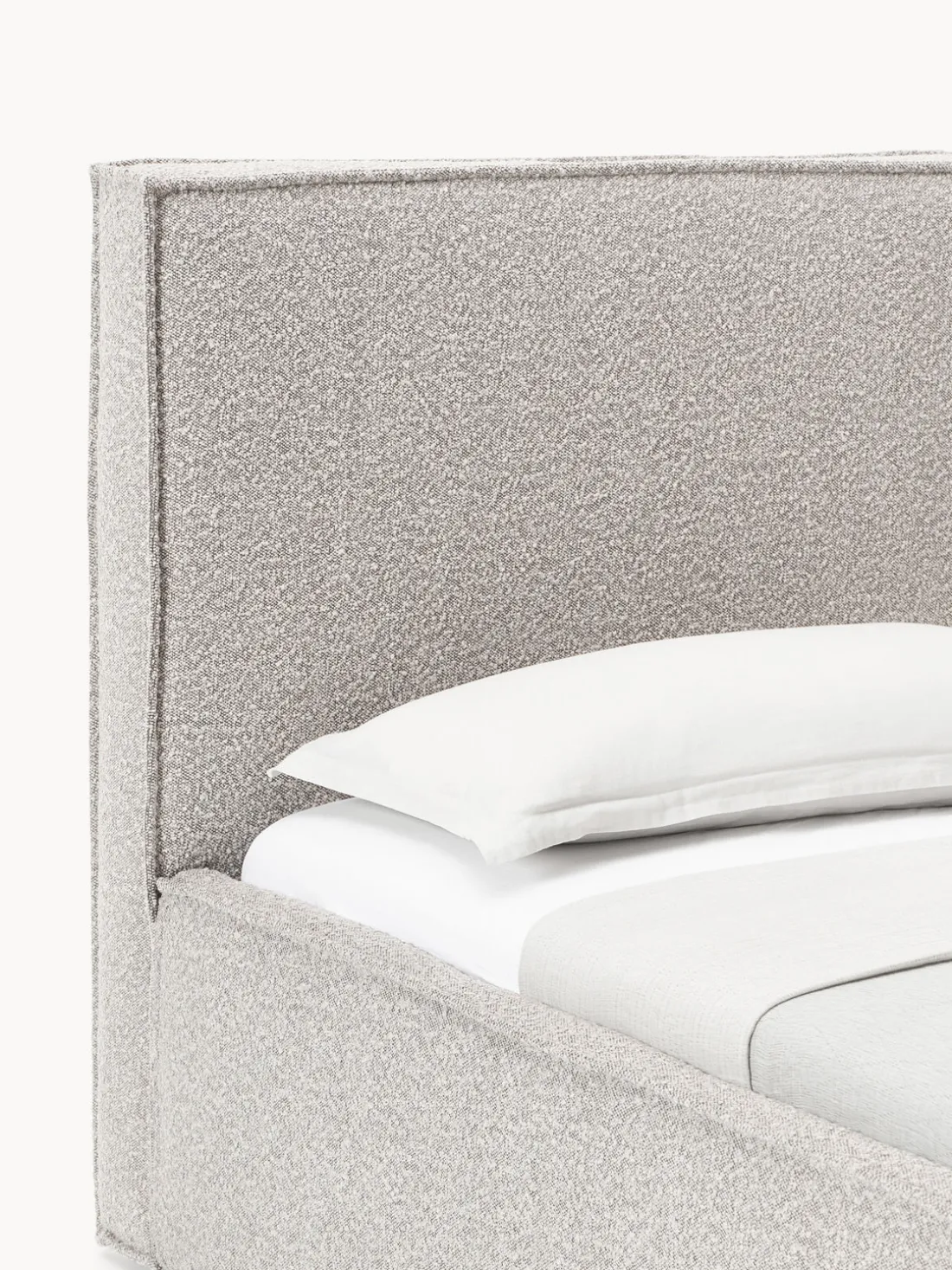 Cama individual tapizada en tejido bouclé Dream