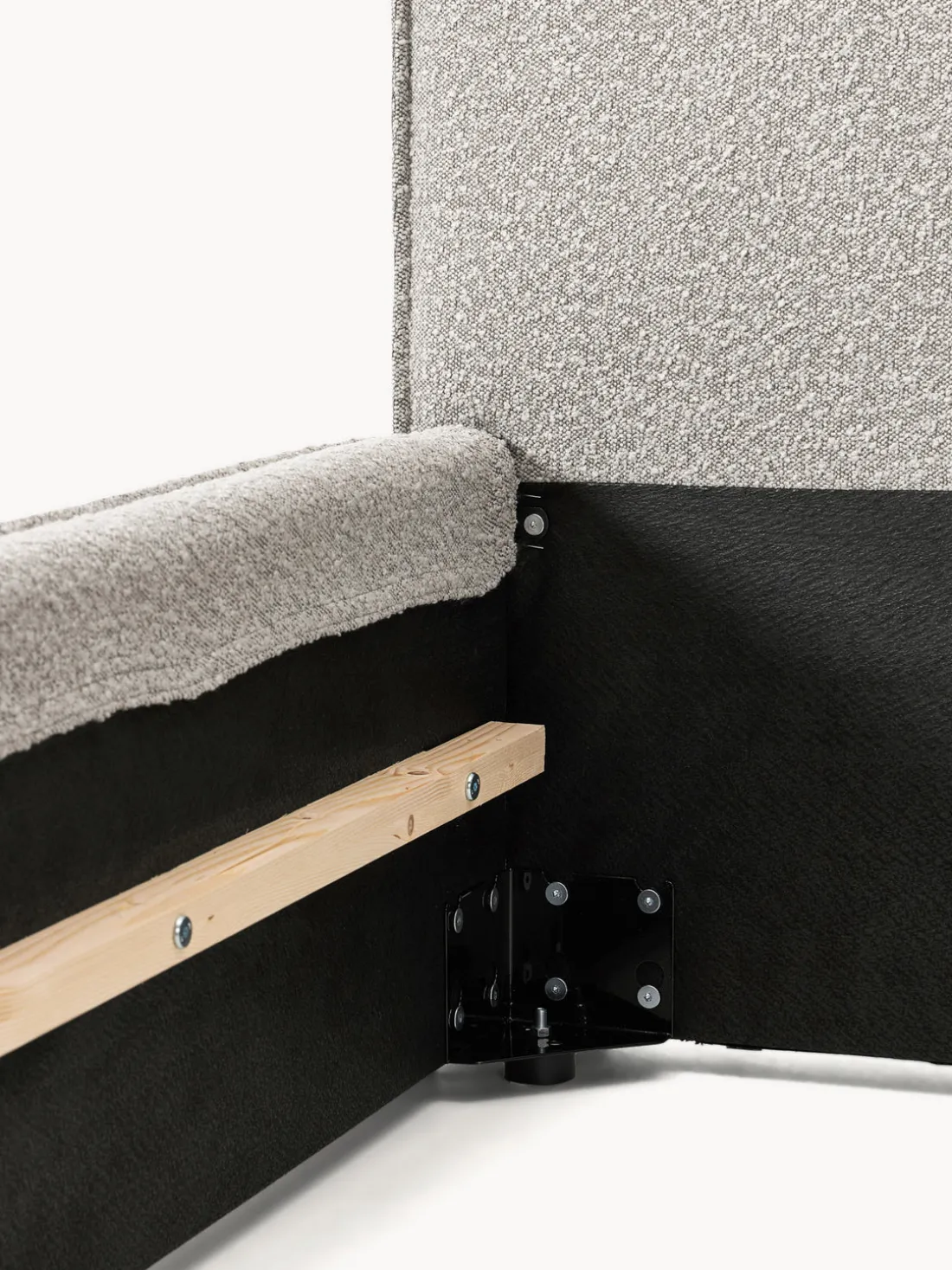 Cama individual tapizada en tejido bouclé Dream