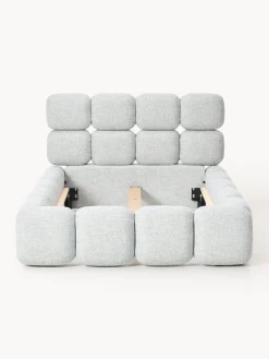 Cama individual tapizada en borreguillo bouclé Tayla