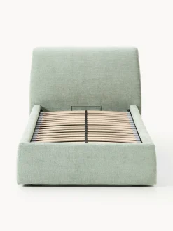 Cama individual tapizada con espacio de almacenamiento Cloud