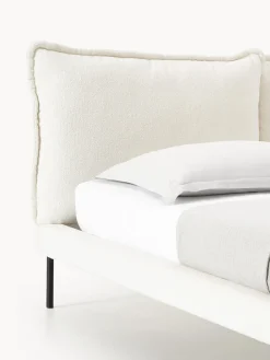 Cama tapizada de borreguillo bouclé Amelia