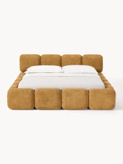 Cama tapizada de borreguillo bouclé Tayla