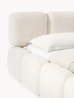 Cama tapizada de borreguillo bouclé Tayla