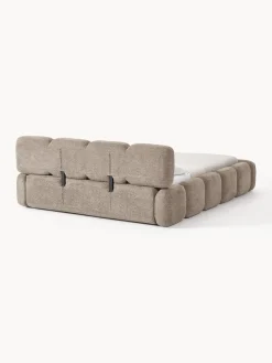 Cama tapizada de borreguillo bouclé Tayla