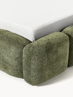 Cama tapizada de borreguillo bouclé Tayla