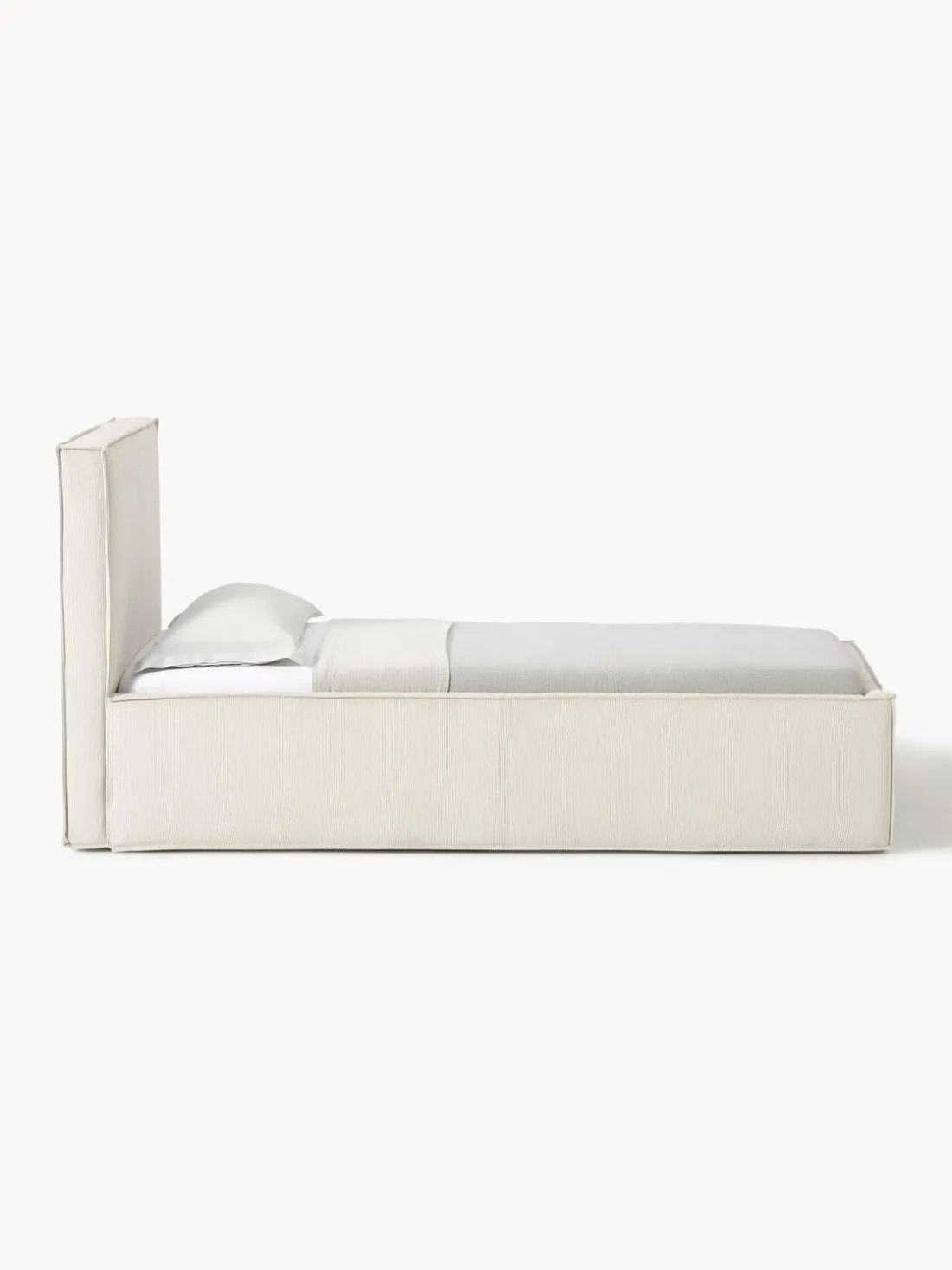 Cama tapizada de pana con espacio de almacenamiento Dream