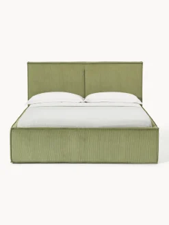 Cama tapizada de pana con espacio de almacenamiento Dream