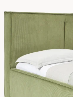 Cama tapizada de pana con espacio de almacenamiento Dream