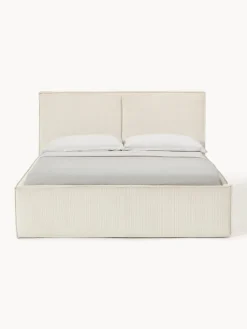 Cama tapizada de pana con espacio de almacenaje Dream