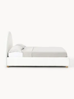 Cama tapizada en borreguillo Ebba, con espacio de almacenamiento