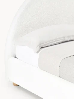 Cama tapizada en borreguillo Ebba, con espacio de almacenamiento