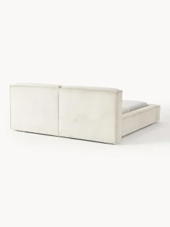 Cama tapizada en pana Lennon, con espacio de almacenamiento