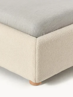 Cama tapizada en tejido bouclé Ebba