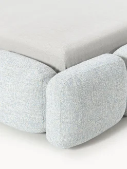 Cama tapizada en tejido bouclé con espacio de almacenamiento Tayla
