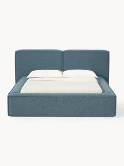 Cama tapizada en tejido bouclé Lennon