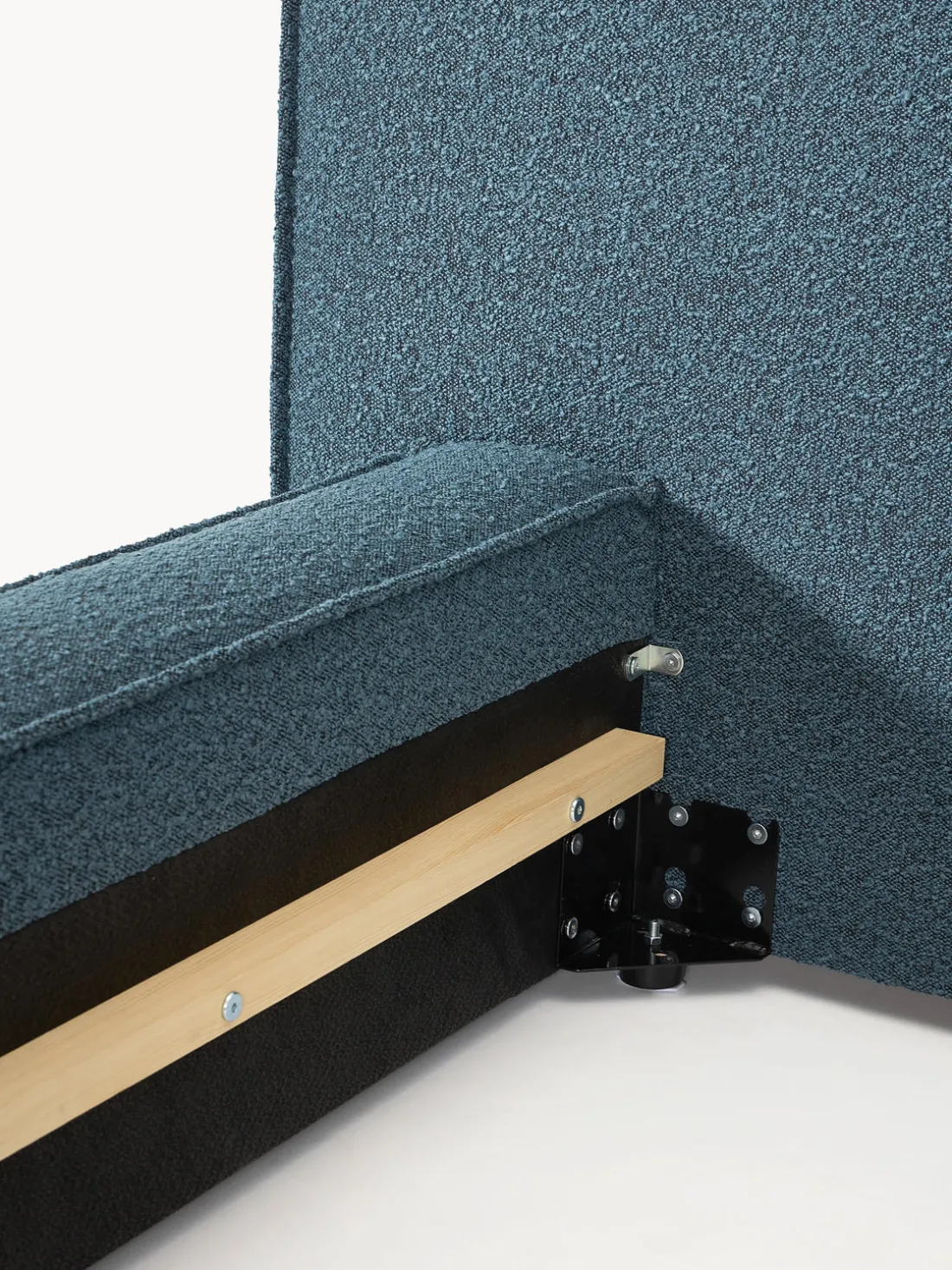 Cama tapizada en tejido bouclé Lennon