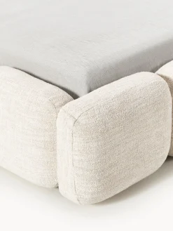 Cama tapizada en tejido bouclé Tayla