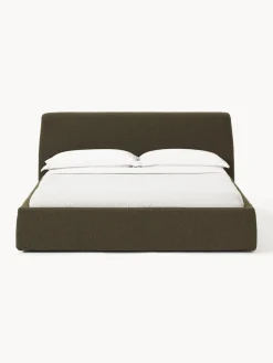 Cama tapizada en tejido bouclé con espacio de almacenaje Cloud