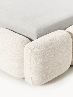 Cama tapizada en tejido bouclé con espacio de almacenamiento Tayla