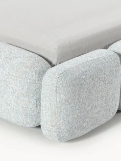 Cama tapizada en tejido bouclé con espacio de almacenamiento Tayla