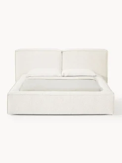 Cama tapizada en tejido bouclé Lennon