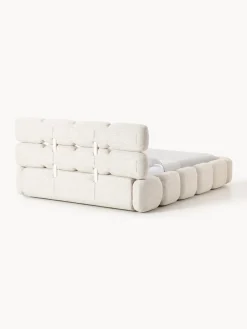 Cama tapizada en tejido bouclé Tayla