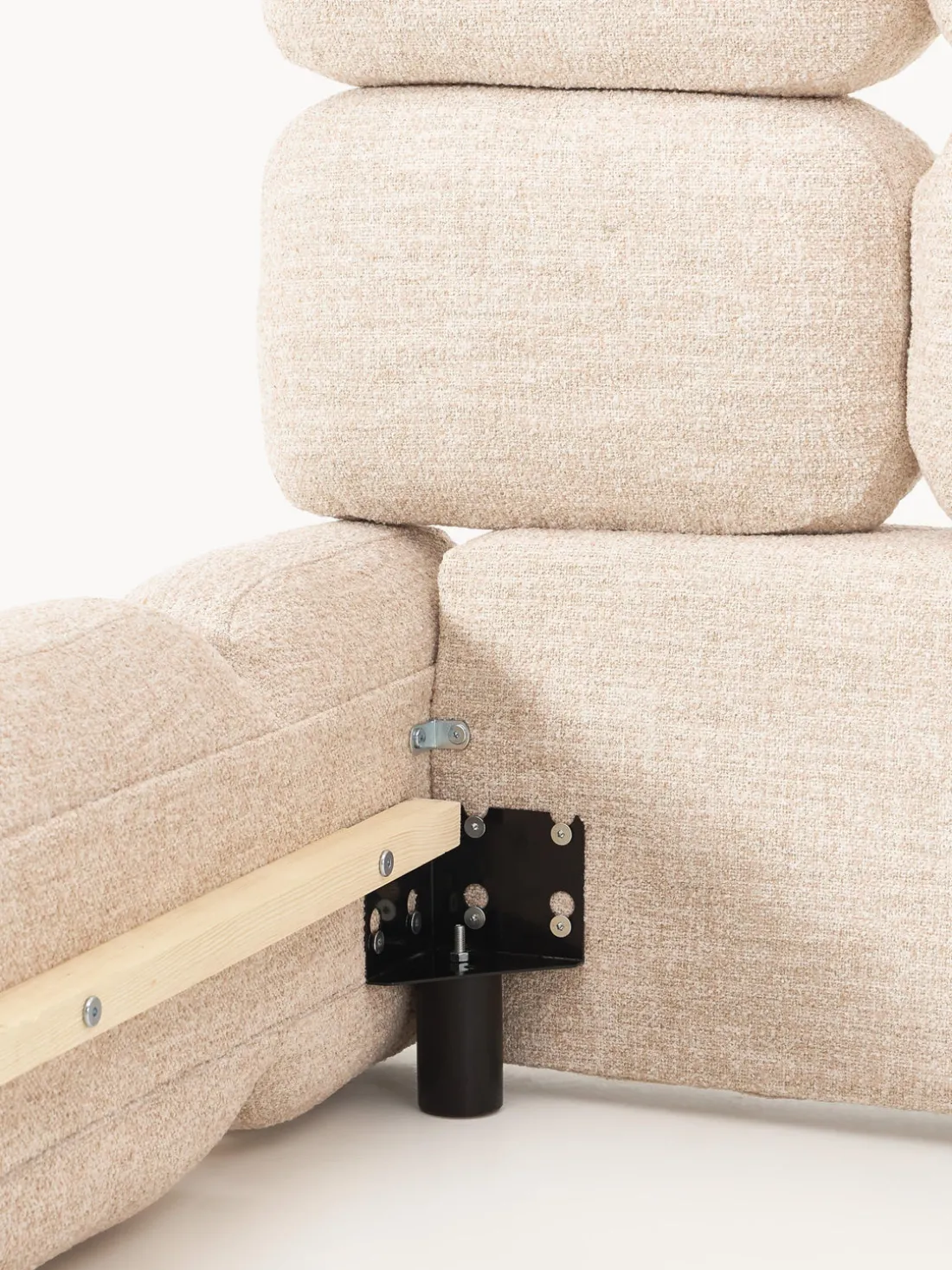 Cama tapizada en tejido bouclé Tayla