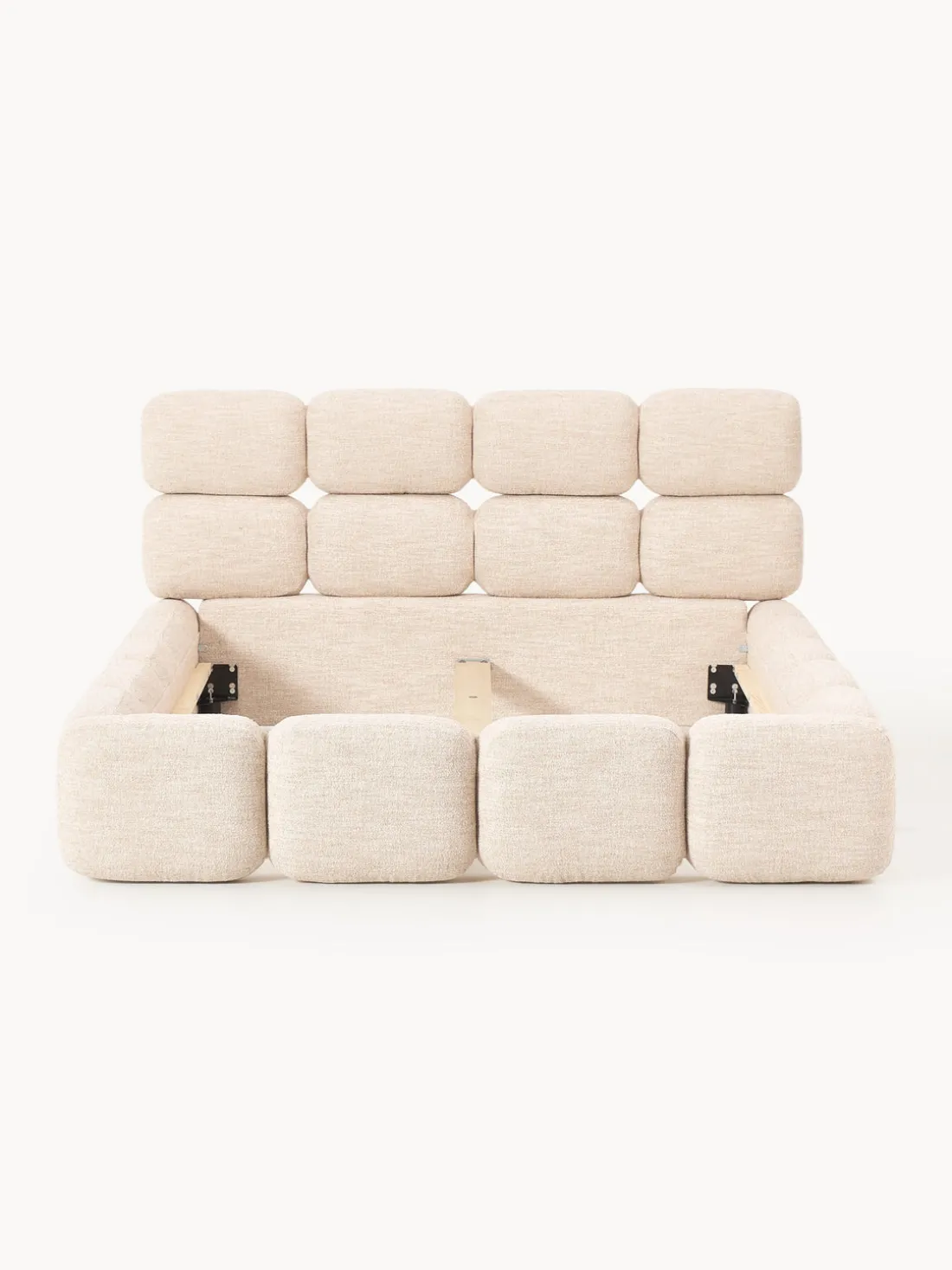 Cama tapizada en tejido bouclé Tayla