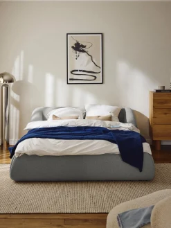 Cama tapizada en tejido bouclé Sofia