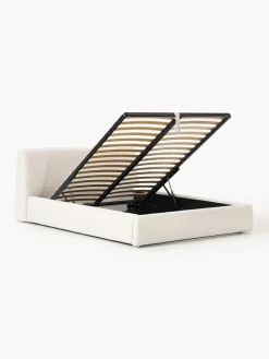 Cama tapizada en tejido bouclé con espacio de almacenaje Cloud