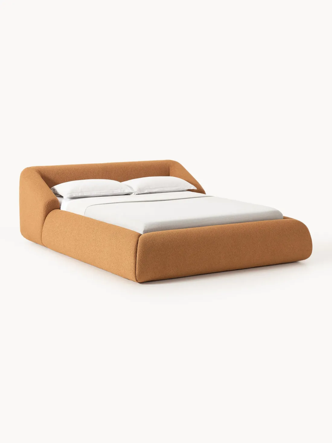 Cama tapizada en tejido bouclé Sofia