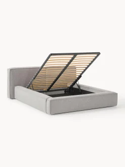 Cama tapizada en tejido bouclé con espacio de almacenamiento Lennon