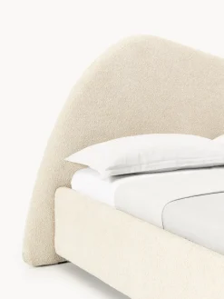 Cama tapizada en tejido bouclé Gary